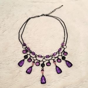 Gorgeous Purple Crystal Necklace and Earrings